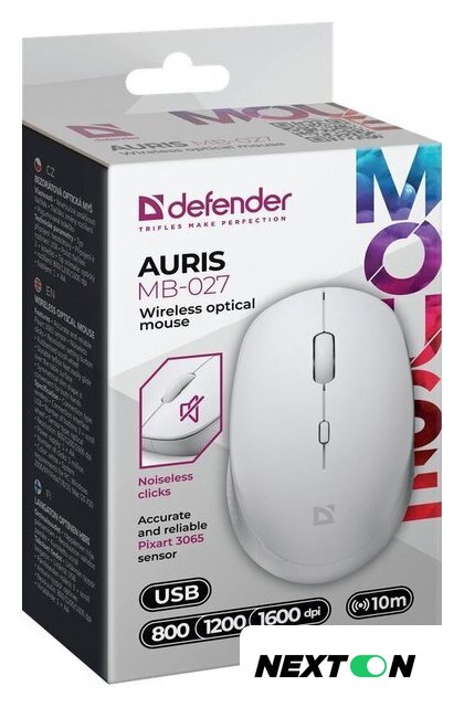 Мышь Defender Auris MB-027 (белый) - Изображение №5 — Интернет-магазин Nexton