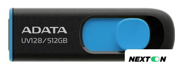 USB Flash ADATA DashDrive UV128 512GB (черный/синий) - Изображение №1 — Интернет-магазин Nexton