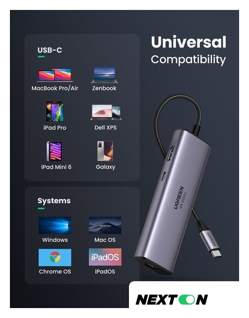 Док-станция Ugreen CM512 60515 - Изображение №6 — Интернет-магазин Nexton