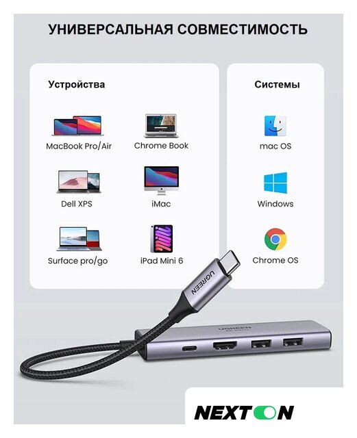 Док-станция Ugreen CM512 60515 - Изображение №7 — Интернет-магазин Nexton