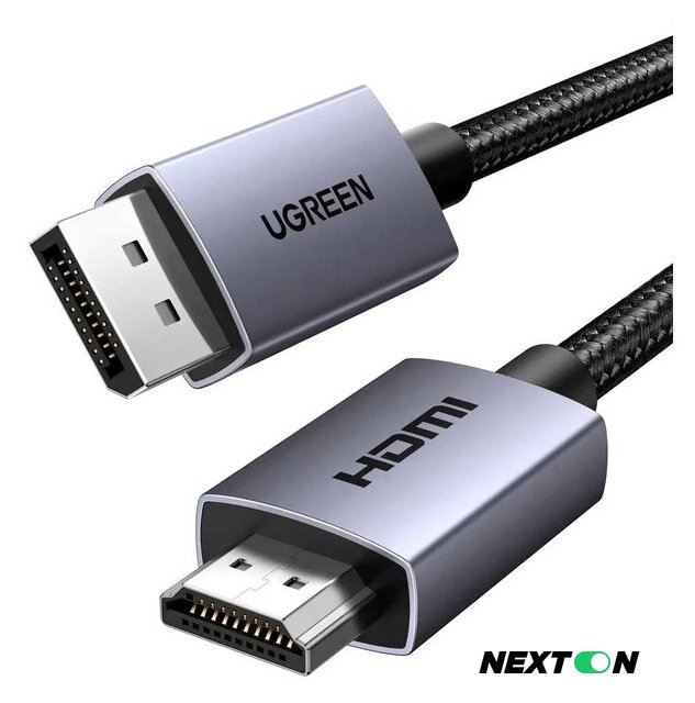 Кабель Ugreen DP125 35843 DisplayPort - HDMI (3 м, черный) - Изображение №1 — Интернет-магазин Nexton