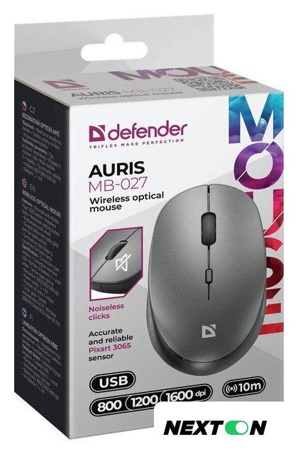 Мышь Defender Auris MB-027 (серый) - Изображение №4 — Интернет-магазин Nexton