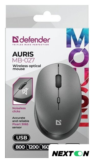 Мышь Defender Auris MB-027 (серый) - Изображение №3 — Интернет-магазин Nexton
