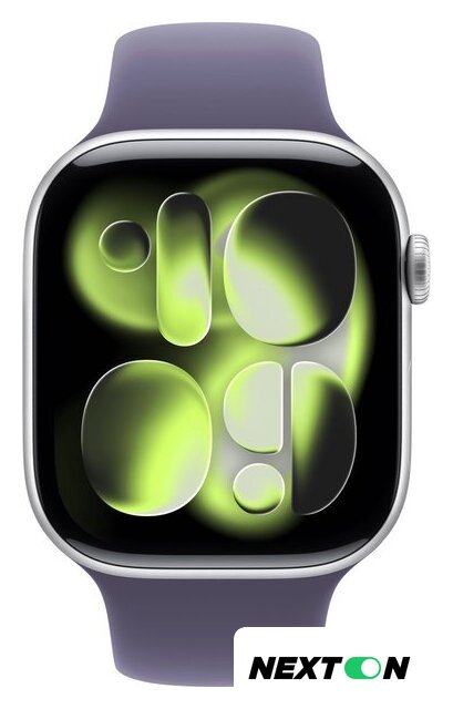 Умные часы Apple Watch Series 11 46 мм (алюминиевый корпус, серебристый/фиолетовый туман, спортивный силиконовый ремешок S/M) - Изображение №2 — Интернет-магазин Nexton