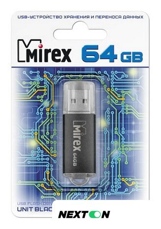USB Flash Mirex UNIT BLACK 64GB (13600-FMUUND64) - Изображение №2 — Интернет-магазин Nexton