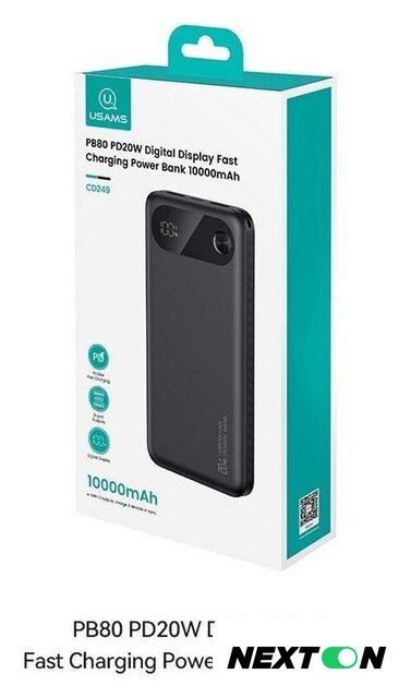 Внешний аккумулятор Usams CD249 PB80 10000mAh (черный) - Изображение №2 — Интернет-магазин Nexton