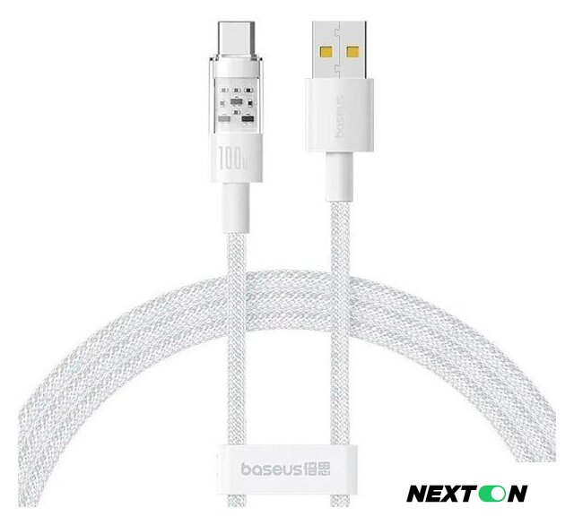 Кабель Baseus Gem Fast-Charging Data Cable USB Type-A - USB Type-C (1 м, белый) - Изображение №1 — Интернет-магазин Nexton