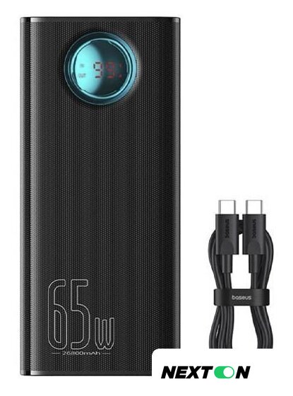 Внешний аккумулятор Baseus Amblight Digital Display Fast Charge Power Bank 65W 26800mAh (черный) - Изображение №5 — Интернет-магазин Nexton