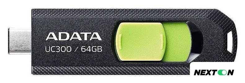 USB Flash ADATA UC300 64GB (черный/зеленый) - Изображение №1 — Интернет-магазин Nexton