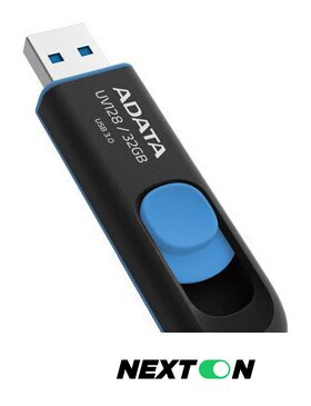 USB Flash ADATA DashDrive UV128 32GB (черный/синий) - Изображение №3 — Интернет-магазин Nexton