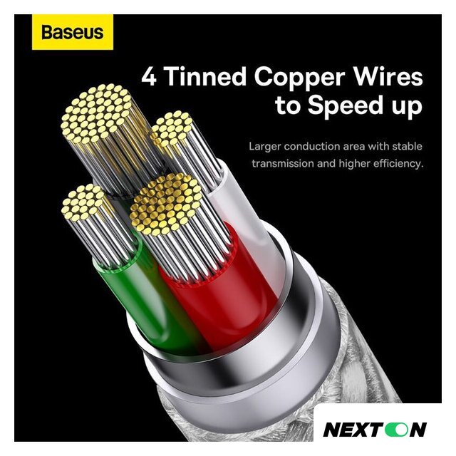 Кабель Baseus One-For-Three Fast Charging Data Cable 3.5A USB Type-A - USB Type-C/microUSB/Lightning (0.5 м, белый) - Изображение №8 — Интернет-магазин Nexton