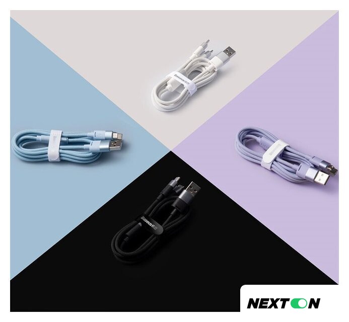 Кабель Baseus One-For-Three Fast Charging Data Cable 3.5A USB Type-A - USB Type-C/microUSB/Lightning (0.5 м, белый) - Изображение №13 — Интернет-магазин Nexton