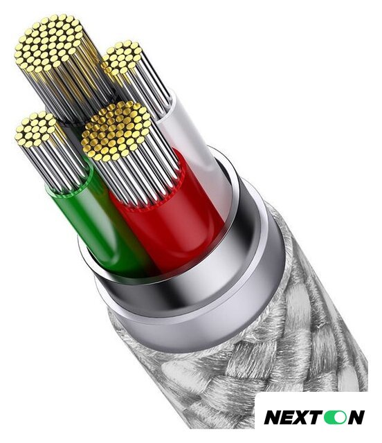 Кабель Baseus One-For-Three Fast Charging Data Cable 3.5A USB Type-A - USB Type-C/microUSB/Lightning (0.5 м, белый) - Изображение №4 — Интернет-магазин Nexton