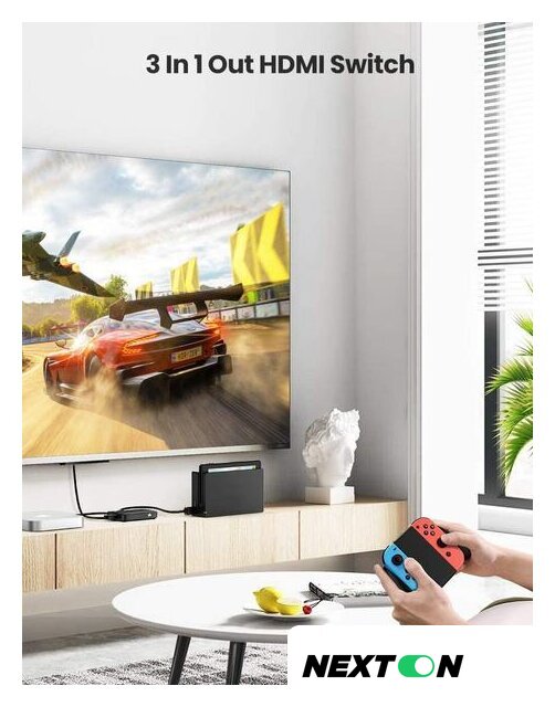 Переключатель Ugreen CM332 80125 4 x HDMI (с пультом ДУ, черный) - Изображение №2 — Интернет-магазин Nexton