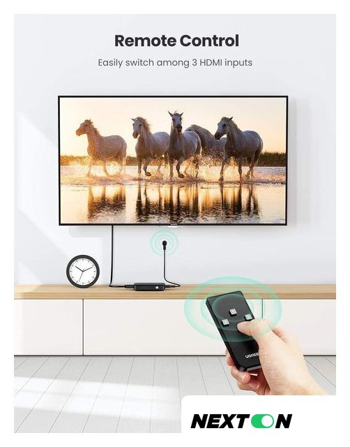 Переключатель Ugreen CM332 80125 4 x HDMI (с пультом ДУ, черный) - Изображение №5 — Интернет-магазин Nexton