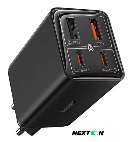 Сетевое зарядное Baseus GaN6 Pro Fast Charger 2C+2U 65W P10162701113-00 (черный) - Изображение №1 — Интернет-магазин Nexton