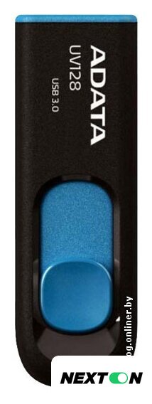 USB Flash ADATA DashDrive UV128 64GB (черный/синий) - Изображение №1 — Интернет-магазин Nexton