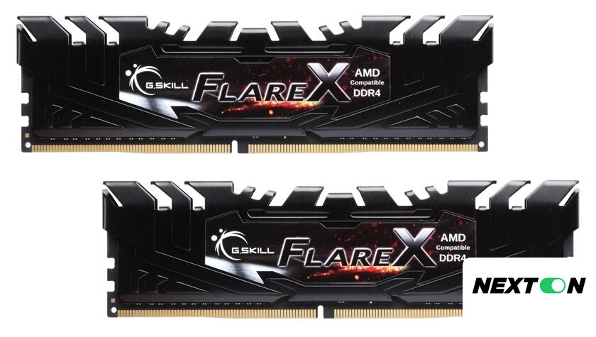 Оперативная память G.Skill Flare X 2x16GB DDR4 PC4-25600 F4-3200C16D-32GFX - Изображение №1 — Интернет-магазин Nexton