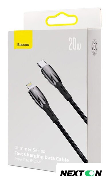 Кабель Baseus Glimmer Series USB Type-C - Lightning (2 м, черный) - Изображение №1 — Интернет-магазин Nexton
