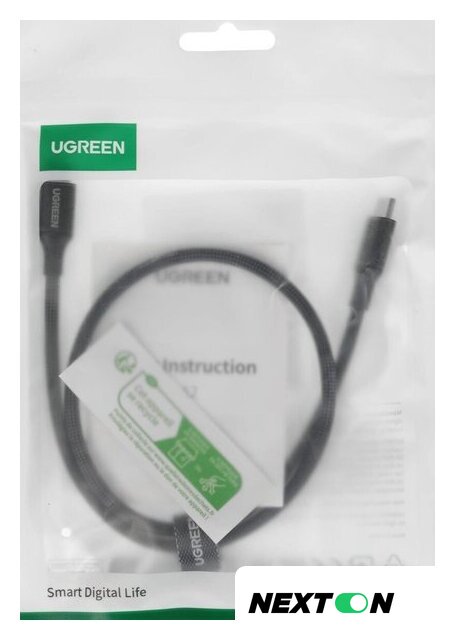 Кабель Ugreen L502 USB Type-C - USB Type-C (0.5 м, черный) - Изображение №4 — Интернет-магазин Nexton