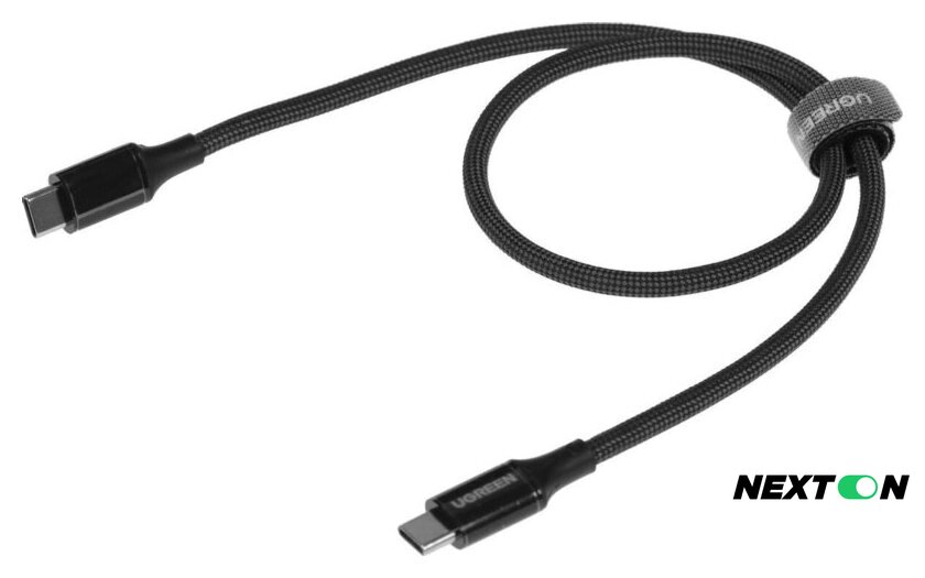 Кабель Ugreen L502 USB Type-C - USB Type-C (0.5 м, черный) - Изображение №2 — Интернет-магазин Nexton