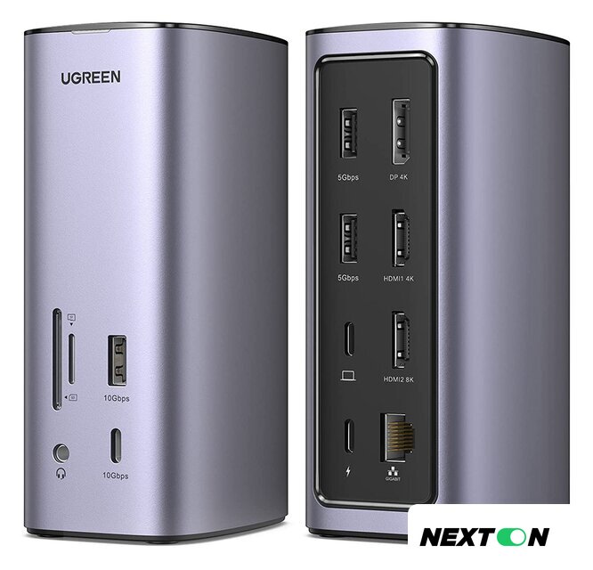 Док-станция Ugreen USB C Triple Display Docking Station 12-in-1 90325 - Изображение №1 — Интернет-магазин Nexton