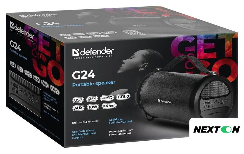 Беспроводная колонка Defender G24 (черный) - Изображение №3 — Интернет-магазин Nexton