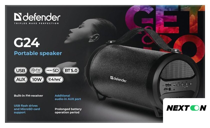 Беспроводная колонка Defender G24 (черный) - Изображение №4 — Интернет-магазин Nexton