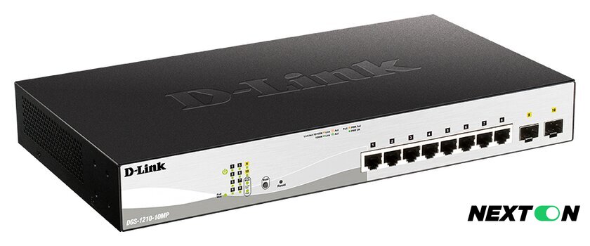 Настраиваемый коммутатор D-Link DGS-1210-10MP/F1A - Изображение №2 — Интернет-магазин Nexton