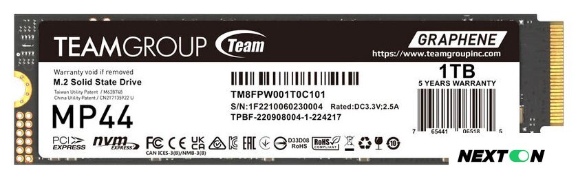 SSD Team MP44 1TB TM8FPW001T0C101 - Изображение №1 — Интернет-магазин Nexton