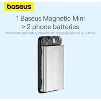 Внешний аккумулятор Baseus Magnetic Mini Air Wireless Fast Charge Power Bank 20W 10000mAh (черный) - Превью изображения №15 — Интернет-магазин Nexton