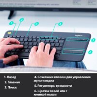 Клавиатура Logitech K400 Plus 920-007147 (черный) - Превью изображения №3 — Интернет-магазин Nexton