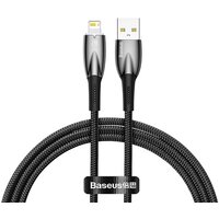 Baseus Glimmer Series Fast Charging Data Cable USB Type-A - Lightning 2.4A CADH000301 (2 м, черный)