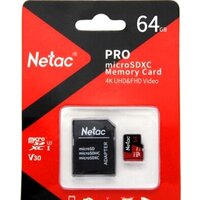 Карта памяти Netac P500 Extreme Pro 64GB NT02P500PRO-064G-R + адаптер - Превью изображения №2 — Интернет-магазин Nexton