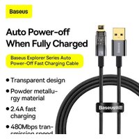 Кабель Baseus Explorer USB Type-A - Lightning (2 м, черный) - Превью изображения №2 — Интернет-магазин Nexton