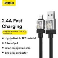 Кабель Baseus CoolPlay Series USB Type-A - Lightning (1 м, черный) - Превью изображения №13 — Интернет-магазин Nexton