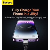 Кабель Baseus CoolPlay Series USB Type-A - Lightning (1 м, черный) - Превью изображения №17 — Интернет-магазин Nexton
