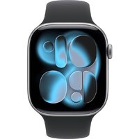 Умные часы Apple Watch Series 11 46 мм (алюминиевый корпус, космический серый/черный, спортивный силиконовый ремешок M/L) - Превью изображения №2 — Интернет-магазин Nexton