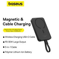 Внешний аккумулятор Baseus Magnetic Fast Charge Power Bank Type-C Edition 30W 10000mAh (черный) - Превью изображения №12 — Интернет-магазин Nexton
