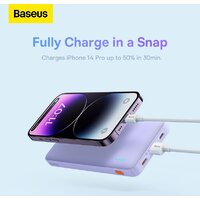Внешний аккумулятор Baseus Airpow Fast Charge Power Bank 20W 10000mAh (сиреневый) - Превью изображения №15 — Интернет-магазин Nexton
