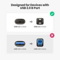 Кабель Ugreen US135 USB Type-A - USB Type-B (1 м, черный) - Превью изображения №7 — Интернет-магазин Nexton