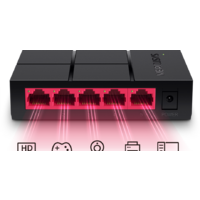 Неуправляемый коммутатор Mercusys MS105G - Превью изображения №4 — Интернет-магазин Nexton