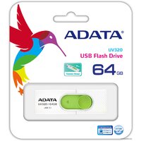 USB Flash ADATA UV320 64GB (белый/зеленый) - Превью изображения №3 — Интернет-магазин Nexton