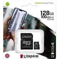 Карта памяти Kingston Canvas Select Plus microSDXC 128GB SDCS2/128GB (с адаптером) - Превью изображения №3 — Интернет-магазин Nexton