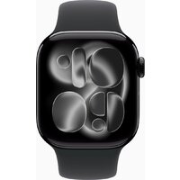 Умные часы Apple Watch Series 11 46 мм (алюминиевый корпус, черный/черный, спортивный силиконовый ремешок S/M) - Превью изображения №2 — Интернет-магазин Nexton