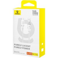 Кабель Baseus Gem Fast-Charging Data Cable 100W USB Type-C - USB Type-C (1 м, белый) - Превью изображения №6 — Интернет-магазин Nexton