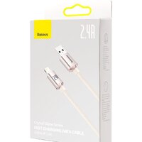 Baseus Crystal Shine USB Type-A - Lightning (2 м, розовый)