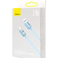 Baseus Crystal Shine USB Type-A - Lightning (2 м, голубой)