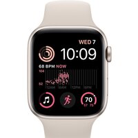 Умные часы Apple Watch SE 2 44 мм (алюминиевый корпус, звездный свет/звездный свет, спортивный силиконовый ремешок S/M) - Превью изображения №2 — Интернет-магазин Nexton