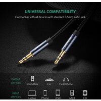 Кабель Ugreen AV112 3.5 мм - 3.5 мм (1 м, черный/синий) - Превью изображения №2 — Интернет-магазин Nexton